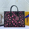 2024 Tots Deganer Designer Polka Dots MM Tote Женщины кожаные сумки для плеча многоцветные точки Totes Женские дизайнерские сумочки большой емкость Lady Shopp Elpg