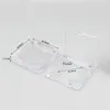 Bouteilles de rangement vides vides de haute qualité 42 mm transparent carré highlight box blush poudre de poudre avec moule en aluminium 24pcs