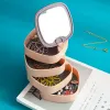 Display Nordic Plastic Jewelry Organizer Earrings Necklace Ring Jewelry Storage Box Display Travel Spin Jewelry stand Box Gift New