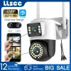 Telecamere LLSEE, 4MP, telecamera WiFi CCTV yoosee, fotocamera di sicurezza IP wireless esterna PZT, Visione notturna a colori, monitoraggio del movimento, onvif