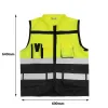 Abbigliamento S/m/l Visibilità ad alta visibilità Hivis Sicurezza Riflettente Giacca Night Security WitCoat con tasche per la corsa di lavoro