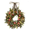 Decorative Flowers JFBL Fall Wreath Pomegranate Front Door Hanging Ornament Realistic Garland Thanksgiving Party Festival Decor