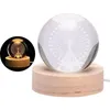 Decoratieve beeldjes 3D Moon Crystal Ball Night Light Ornament Galaxy Solar System Planets Space Glass Home Decor Child Balls LED