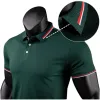 Skjortor Herrgolftröja Högkvalitet LAPEL T -shirt Sommaren andas Kort ärm Cotton Golf Clothing Elastic Loose Top For Man