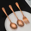 Forks Gold Tutlery łatwe w użyciu nowoczesne i minimalistyczne łyżki gładkie krawędzie bury do polerowania przybory kuchenne czyste