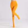 Women's Leggings Orange Pantyhose Women Polyester Brushed Fleece Thickened Plus Size One Piece Pants Thin Foot Socks 45-60kg 1pair