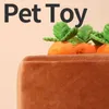 Haustier -Karotten -Plüsch -Spielzeug interaktiver Zahnreinigung Spielzeug Gemüse Feld Kautes Schnupfen Training Hidden Food Dog 240328