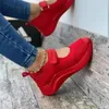 Chaussures décontractées baskets en mailles respirantes pour la plate-forme de coin de la mode pour femmes