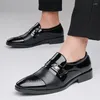 Casual schoenen mannen zakelijk formeel lederen comfort oxfords niet-slip slip op kledingschoenkantoor schoenen sapatos de couro masculino