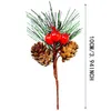 Flores decorativas 12pcs Flor artificial de Natal Verde Red Berry Branch Decoração de casa Vasos