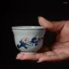 Filiżanki spodki Jingdezhen vintage Joy na gałęzi ręcznie malowany brzoskwini Blossom herbata ceramiczna miska chawan mistrz