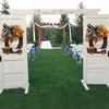 Fleurs décoratives pour créativité Halloween Pumpkin Truck Couronne d'automne Plaid Plaid Bowknot Sanging Farmhouse Rustic Thanksgiving