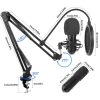 Microphones Condenser Microphone Kit BM800 Microphone Kit with Live Sound Card Adjustable Mic Suspension Scissor Arm Metal Shock Mount