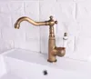 Rubinetti del lavandino da bagno recipiente cucina montato / bacino ottone antico a manico singolo mixer tocco di rubinetto girevole wsf112