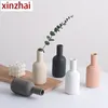 Vases Boyou15cm Mini Bud Vase Porcelain Matte Black Beige Modern Nordic Minimalist Dry Flowers Table Desk Decoration Centerpiece