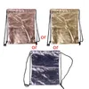 Drawstring Waterproof Backpack Bag PU Leather Women Sport Gym Bags E5BC