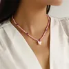 Colliers pendants Boho Charme coloré Collier de perles de papillon pour femmes Bohême de riz riz coule Clavicle Beach Jewelry