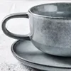 Tazze di piattini europei tazza di tazza di piattino set piccolo tè fatto a mano in porcellana con manico Tazas de Ceramica Creativ Friends 50