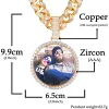 Necklaces Aokaishen Custom Photo Necklace for Men Personalized Picture Medallions Pendant Real Gold Plated Hip Hop Jewelry 2022 Trend Gift