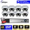 System 4K Ultra HD 8MP POE NVR Kit Street CCTV Audio Record Security System IP Dome Camera Outdoor Home Video Surveillance Camera Set