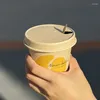 Tasses jetables pailles 25pcs tasse de thé au lait de café 330 ml de papier créatif à placer à plage d'emballage de fête de brithday avec couvercle