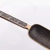 Te Scoops kinesiska skedar Långt hanterar retro snidande kopparblad Väljare Holder Kongfu Tillbehörsverktyg