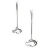 Cucharas 2 PCS Cuchara de aceite Cocina Metal Costilla Salsa de acero inoxidable Localor de mango largo Fideos de fideos