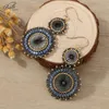 Pendientes colgantes Badu Vintage Handmade Double Round Japaned Beads Crochet For Women Joyería de Navidad Regalo al por mayor