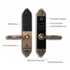 Verrouillage haut de gamme European Style Tuya WiFi Electronic Smart Door Lock / Biométric Empreinte digitale / Mot de passe de la carte à puce Déverrouiller USB Charge