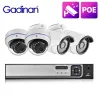 System Gadinan 4PCS POE NVR CCTV -System IP -Kamera Videoüberwachung Kit 2T HD H.265 Audio -Datensatz Home Video Überwachungssystem