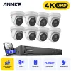 Système Annke AC800 4K 8MP Sécurité Video Subs Surveillance Cameras H.265 + Suivi humain Suivi de la caméra vidéo NVR POE Suivi du suivi H.26