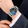 Polshorloges eenvoudige luxe zakelijke herenhorloges roestvrij staal ronde wijzerplaat casual 2024 moderne klassieke kwarts polshorloge