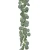 Dekorativa blommor 2m konstgjorda eukalyptus Garland Silk hängande vinstockar murgröna bröllop falska vinstockar grönska växter krans