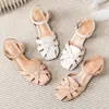 Casual Shoes 2024 Summer Elegant Woman Square Toe Boat Girl Fetish Buckle 3cm Heel Height Fashion Flats Sweet Sandals Lolita Barefoot