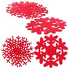 وسادة 4pcs عيد الميلاد القماش الوقايات الثلجية أدوات المائدة الطاولة تصميم حصيرة