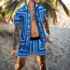 Men de chemises vintage sets Sumden Horse Horse Imprimer plage à manches courtes Shorts de chemise décontractée pour hommes Hawaiian 2 pièces S-5XL 240410