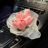 Fiori decorativi decorazioni per auto per tulipano artificiali touli touli di fiore eleganti accessori interni per automobili auto romantici