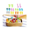 Forks 10pcs Animal Fruit Fork klasa plastikowa mini kreskówka ciasto dla dzieci bento lunch deser akcesoria imprezowy