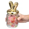 Garrafas de armazenamento Jar vaidade de vidro Desk comida Candy Decor de orelha selagem com recipiente de capa