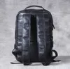 Backpack Fashion Korean Style Cowhide Leather Men Bagpack Hiking Rucksack Male Travel Daily Black M803