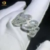 Zuanfa 남자 약혼 반지 패스 다이아몬드 테스터 힙합 반지 925 실버 바게트 Moissanite 보석 아이스 아웃 쿠바 링크 링