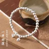 Bracelets de liaison deux bracelets en argent sterling mondial Huan Girls 9999 Perles de pied.