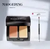 Maogeping Beauty Profesjonalna paleta korektora podwójnego koloru z pędzlem wysoką jakość zasięgu luksusowe kosmetyki makijażu 240327