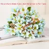 Decorative Flowers Home Simulation Silk Lilies Bouquet Green Plant Floral Restaurant Decoration Artificial Blue Princess Lily Fake Flower