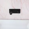 Robinets d'évier de salle de bain robinet noir mate intégré une clé de température de la température bouton classique mur et froid