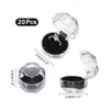 Bolsas de jóias 20pcs White Transparent Plastic Ring Boxes Brincos de cristal armazenamento com espuma para armazenar anéis