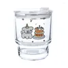 Чашки блюдцы японская и корейская водяная чашка чистая стеклянная солома портативная милая щенка для пирога Студент пить кофе INS WIND