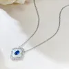 Hangers S925 zilveren ketting witte fritillaria ingelegd met koninklijk blauw 4 6mm dameskraagketen hangerse sieraden