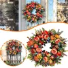 Decorative Flowers 1PC Fall Peony And Pumpkin Wreath Thanksgiving Christmas Front Door Home Farmhouse Decor Festival Celebration Wreaths