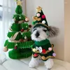 Dog Apparel Christmas Tree Pet Cape Transformed Into Holiday Gifts Puppy Clothes 2024